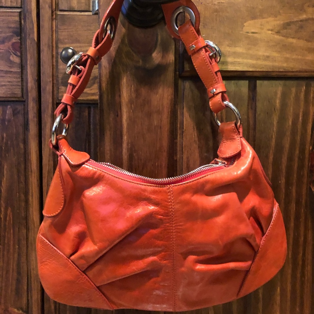 Genuine leather Orange handbag
